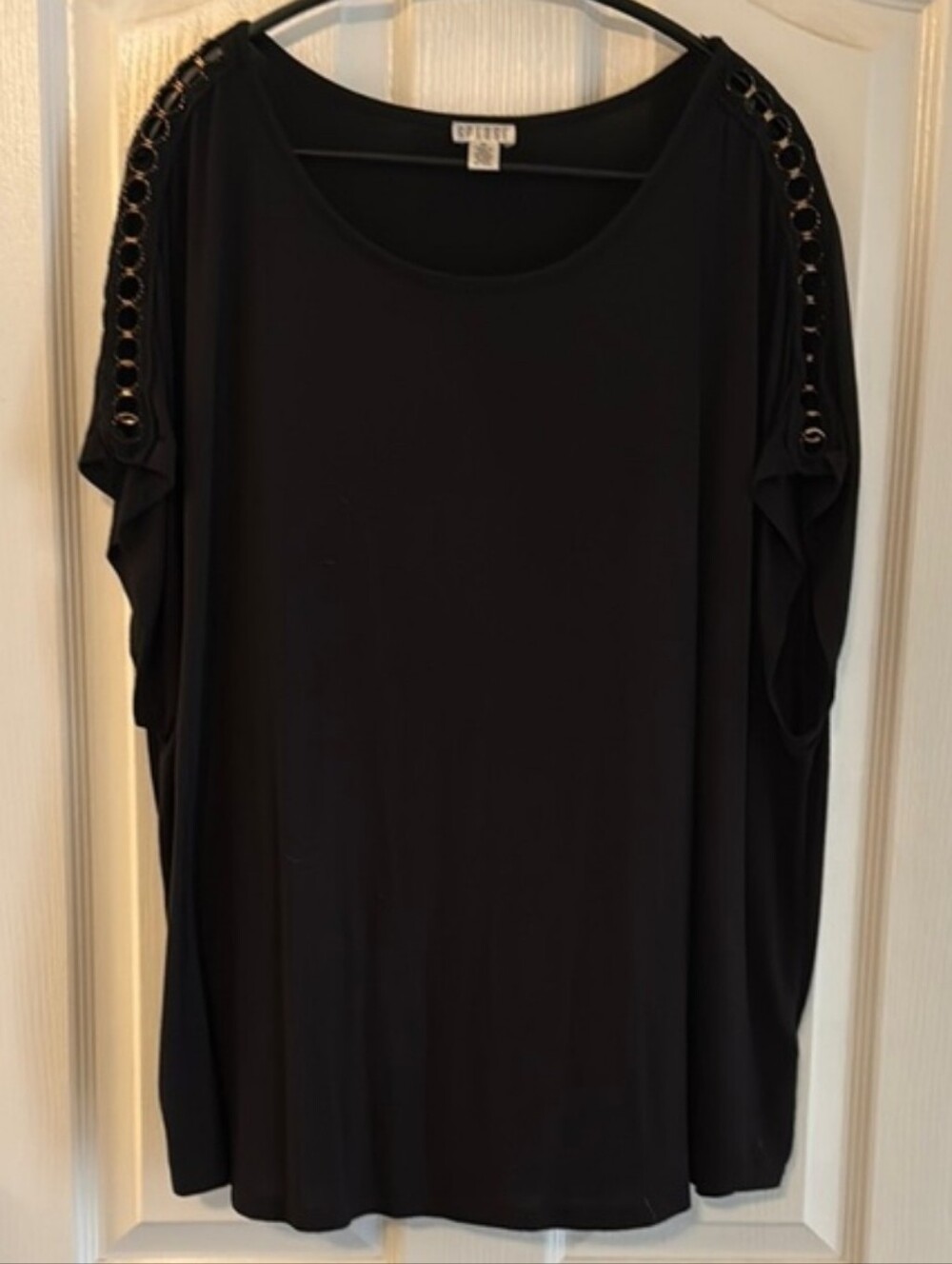Spense  Black Dolman Sleeve Top - Classic Everyday Tee Size 2X
